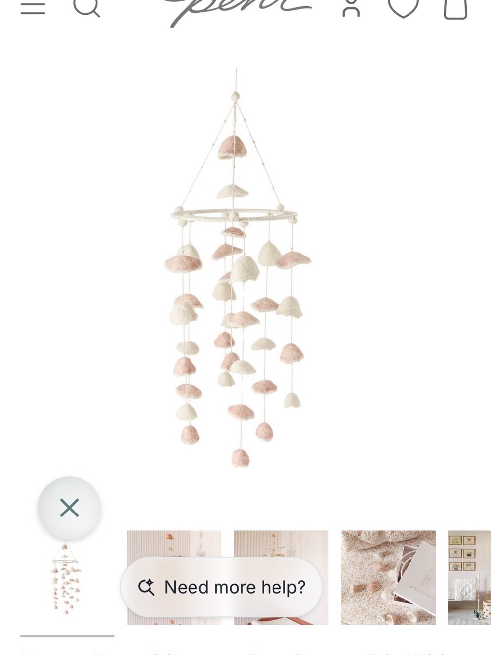 Pehr Floret Mobile - Pink & Cream